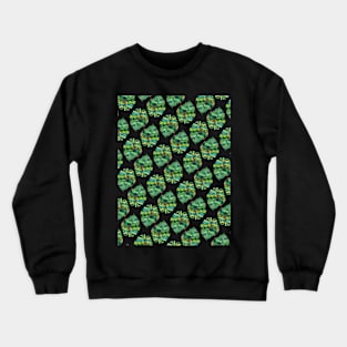 Monstera Deliciosa Variegata watercolor leaf pattern Crewneck Sweatshirt